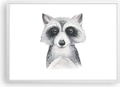 Produktbild von Gerahmtes Poster - Weißer Rahmen - Waschbär Bild Kinder - 70x50 cm - Wand Bild - Wanddeko - Wandbilder - Kunstposter - Wandposter - Bilderrahmen - Bilder - Kunstdruck - P2WAA70x50-4607