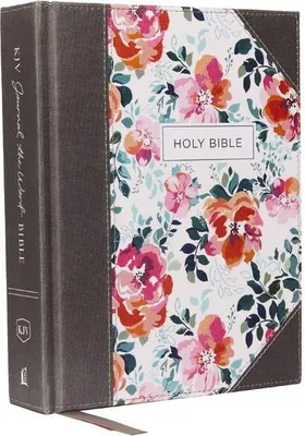 Produktbild von KJV, Journal the Word Bible, Cloth Over Board, Pink Floral, Red Letter Edition, Comfort Print