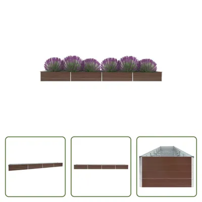 Immagine prodotto di The Living Store Letto da giardino rialzato in acciaio zincato 600x80x45 cm Brown