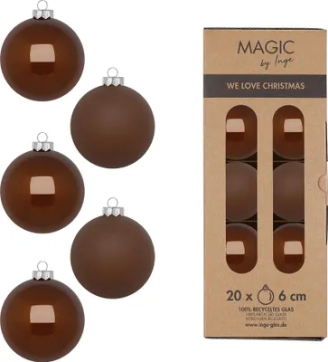 Produktbild von Weihnachtskugeln Glas 6cm 20 Stück - Creamy Hazelnut