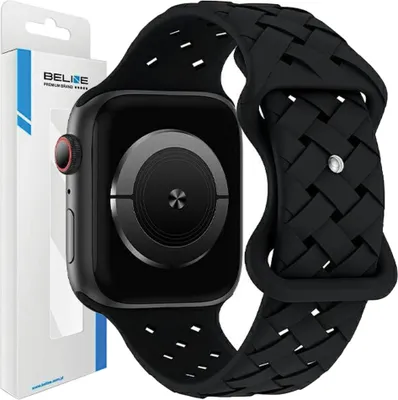 Produktbild von Beline Silikon-Gewebtes Apple Watch-Armband 42 mm Schwarz