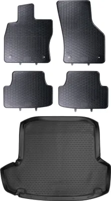 Produktbild von Gummi Kofferraumwanne + Fußmatten Set für Skoda Octavia 3, Bj. 2016-