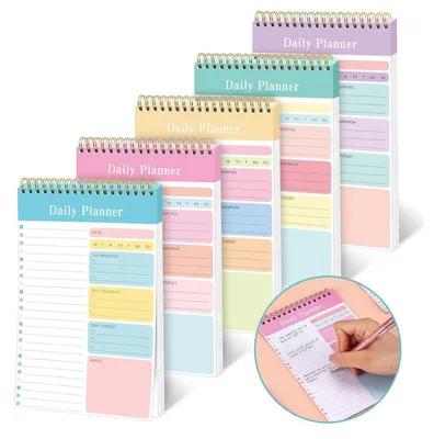 Productafbeelding van Dagplanners, ongedateerd, 5 stuks, spiraalgebonden met takenlijst, voor kantoor en school
