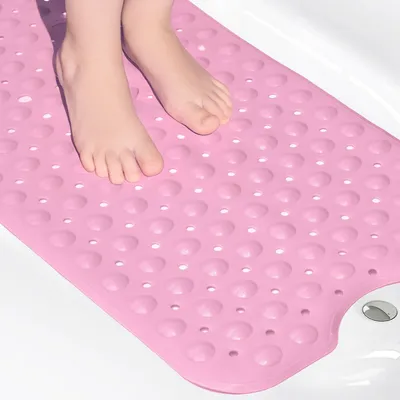 Produktbild von Intirilife rutschsichere Badewannenmatte in Pink - Hautsensitive BPA-freie schimmelresistente Duschmatte maschinenwaschbar