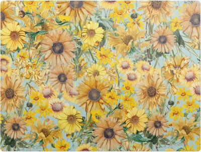 Produktbild von Blumenwiesenmuster – Bodenschutzmatte – Rutschfest – Schutzmatte für Büro – Vinylmatte – Stuhlunterlage  – 120 x 90 cm