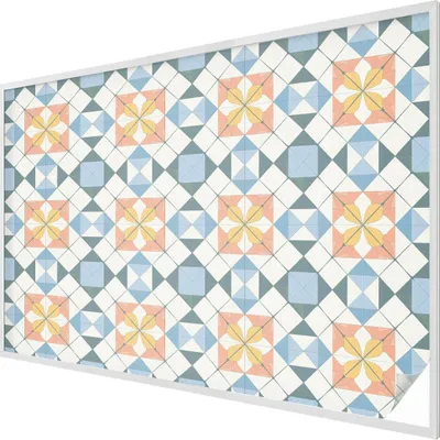 Zdjęcie produktu dla Folia witrażowa - 146x200 cm - wzór witrażowy - nieprzezroczysta dekoracyjna folia do ochrony prywatności - samoprzylepna, ochrona przed promieniowaniem UV - kolorowa symetria