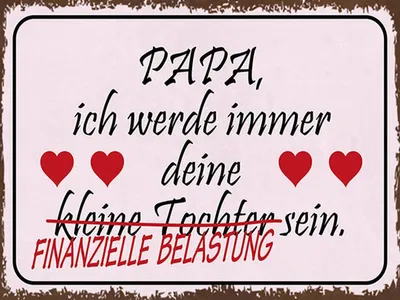 Produktbild von vianmo Holzschild 30x40 cm Papa deine Tochter Herzen
