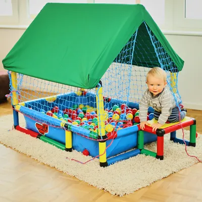 Produktbild von Quadro Baby Ballcage Netz- und Dachaufsatz für Quadro Pool S, verwandelt diesen in ein sicheres Bällebad – Classic