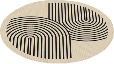 Produktbild von Runder Teppich – Geometrisches Muster für Wohnzimmer, 80x80 cm – Modern & Vielseitig