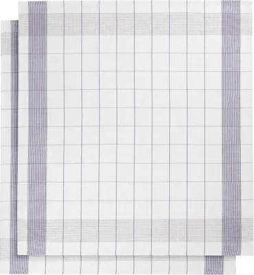 Produktbild von küchenhandtuch 65x65 cm Baumwolle/Leinen weiß/violett 2 Stück