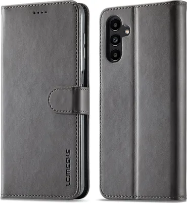 Image de Étui pour Samsung Galaxy A55 étui en cuir avec fermeture magnétique et support, étui de protection Gris