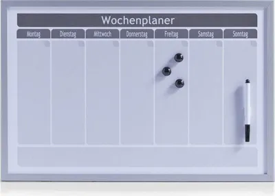 Imagen del producto de Planificador semanal de 60 x 40 cm, ideal para escribir con rotuladores de tiza