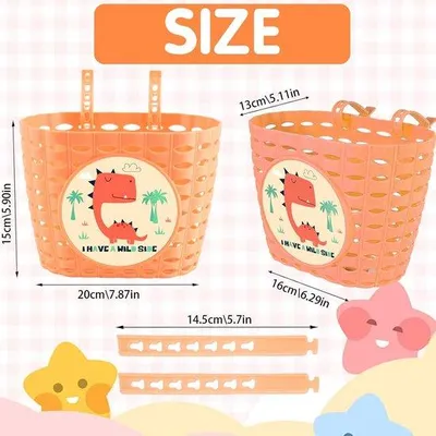 Image de Panier de vélo imperméable et robuste pour enfants, couleur orange