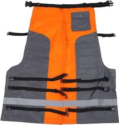 Productafbeelding van Kettingzaagbroek Oranje - Veiligheidsbroek, slijtvast - Verstelbare riem, geschikt voor boswerk, klusjes en bescherming