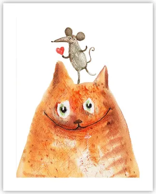 Produktbild von Poster - Poster ohne Rahmen - Katze Maus Kinder - 40x50 cm - Wand Bild - Wanddeko - Wandbilder - Kunstposter - Wandposter - Bilder - Kunstdruck - Wanddekoration - Wandbild - P2XPA40x50-4195