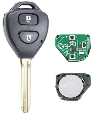 Immagine prodotto di Chiave auto completa con telecomando Techstar compatibile con Toyota RAV4, Corolla, Yaris, 2 pulsanti, 433 MHz, chip 4D67 / 72G, B41TA / B42TA, lama TOY43