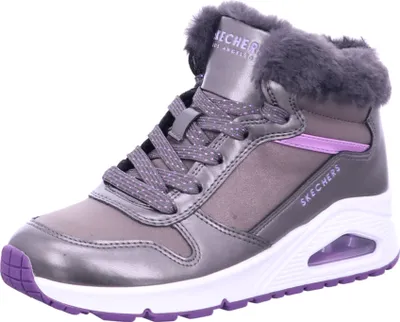 Obrázek produktu pro Skechers teplá podšívka UNO, hladká kůže, šedá, dětská