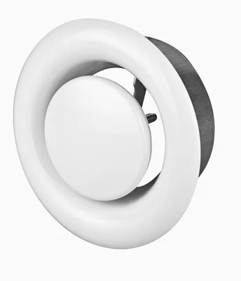 Produktbild von Tellerventil AMW80 Abluft 80mm, pulverbeschichteter Edelstahl, weiß, einstellbare Luftmenge