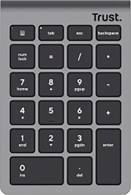 Productafbeelding van Trust Xalas Numeriek Toetsenbord, Draadloos, Zilver, voor Laptop/PC