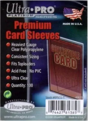 Packaging for Ultra Pro Premium Card Sleeves.
