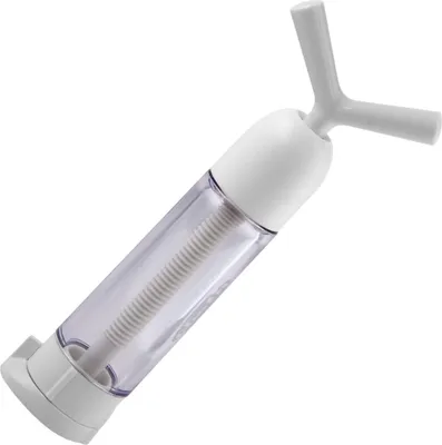 Produktbild von Chef'n Knoblauchpresse GarlicMachine, Knoblauchdrücker aus Kunststoff, Knoblauchschneider mit Aufbewahrungskappe (Farbe: Weiß/Transparent)