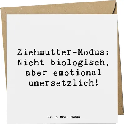 Produktbild von Mr. & Mrs. Panda Grußkarte Spruch Ziehmutter Modus - Weiß - Geschenk, Liebe, Unterstützung, anlasskarte, Handarbeit, Bonusmutter, Elternschaft, Glückwunschkarte, Freude
