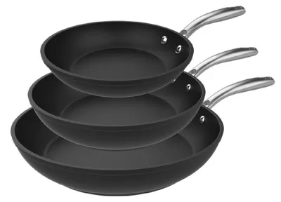 Produktbild von Cecotec 01465, Rund, Allzweckpfanne, Schwarz, Aluminium, 3 Stück(e), 3,4 mm