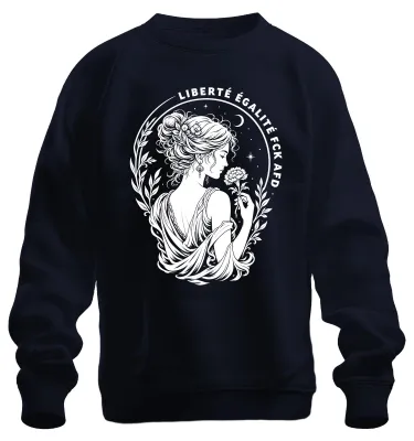 Productafbeelding van Liberté Égalité Fraternité, "Frau Blume" vintage sweatshirt, marineblauw, maat M