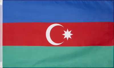 Produktbild von MUWO "Nations Together" | Aserbaidschan Flagge | 150×90 cm | Verstärktes Besatzband | Doppelt gesäumte Ränder | MW-11