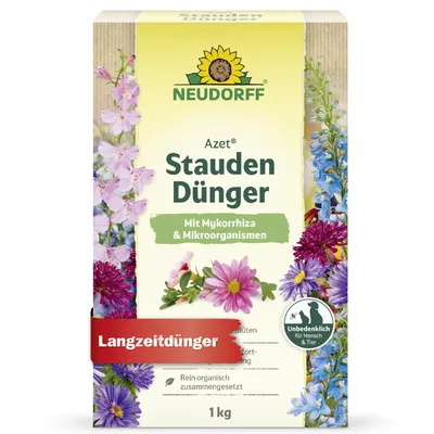 Produktbild von Neudorff Azet StaudenDünger 1 kg speziell für Stauden wie Astern, Nelken oder Phlox mit Langzeitwirkung