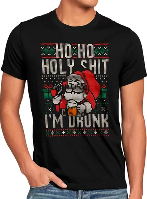 Produktbild von style3 Ho Ho Ho I'm drunk Herren T-Shirt xmas weihnachten weihnachtspullover pulli ugly sweater strick