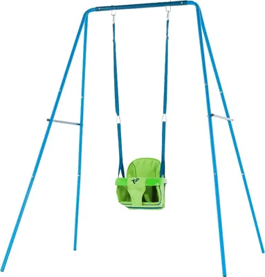 Image de Portique acier évolutif 2 en 1 balançoire - fauteuil bébé - kit d'ancrage h129 à 192 cm