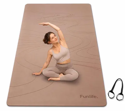 Productafbeelding van Yogamat extra breed - 183 x 80 cm - 8 mm - Antislip TPE - Draagriem