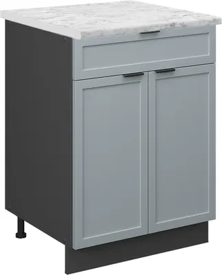 Imagen del producto de Mueble bajo de cocina Vicco Fame-Line Azul claro-gris 60 cm con cajón, ET Mármol, Model 50653