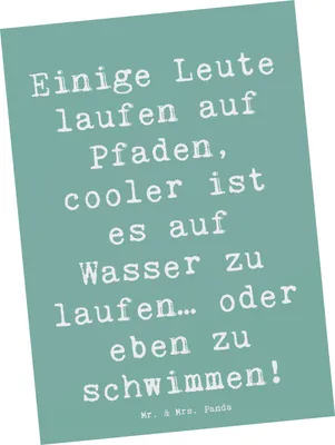 Produktbild von Mr. & Mrs. Panda Postkarte Spruch Schwimmen Pfade - Meeresbrise - Geschenk, Ansichtskarten, Teamsport, Postkarten, Sportler, Wasser, Training, Grußkarte, Ansichtskarte