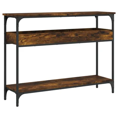 Obrázok produktu pre Konzolový stolík s policou dymový dub 100x29x75cm kompoz. drevo