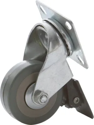 Produktbild von Lenkrolle 50mm mit Bremse und Gummi Rad, Transportrollen, Möbelrollen Laufrollen