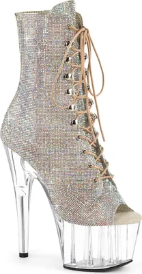 Produktbild von Pleaser ADORE-1021C RS Plateau Stiefeletten Silber EU 38