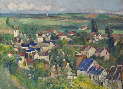 Image de Affiche 18x13cm Auvers, vue panoramique, Paul Cézanne Salon vintage