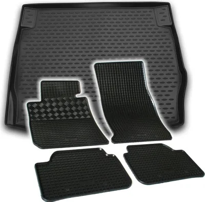 Produktbild von Gummi Kofferraumwanne + Fußmatten Set für 1er BMW F20, Bj. 9/2011-