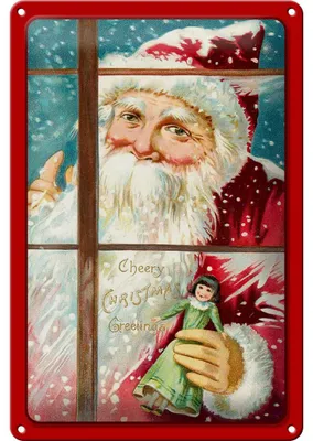 Produktbild von Blechschild Weihnachtsmanne Christmas 20x30cm