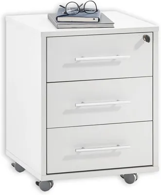 Imagen del producto de Contenedor con ruedas - Cajonera con ruedas - Contenedor de escritorio - Carro de oficina - Caja de almacenamiento - Con cerradura - Compacto, 43x56x42 cm
