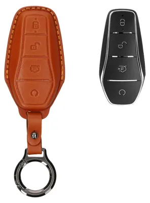 Produktbild von kwmobile Schlüsselhülle für BYD Atto 3 / Sealion / Han / Tang / Dolphin/Seal Hülle Leder - Autoschlüssel Schlüssel Hülle - Schlüsselcover