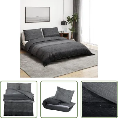 Produktbild von The Living Store Bettwäsche-Set Dunkelgrau 225x220 cm Baumwolle