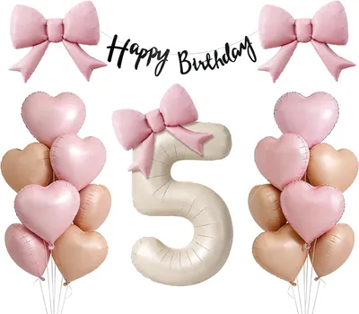 Imagen del producto de Kit de decoración con globos para cumpleaños de niñas, de 25 piezas, incluye globos de aluminio, ideal para fiestas