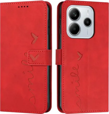 Produktbild von Xiaomi Redmi Note 14 4G Hülle - Coverup Smile Klapphülle - Rot