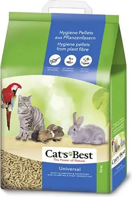 Produktbild von CAT’S BEST Universal, 10 l, Granulat, Chincilla, Frettchen, Meerschweinchen, Hamster, Kaninchen, 5,5 kg, Faltenbeutel aus Papier