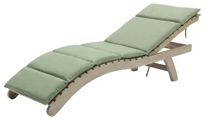 Produktbild von home24 Gartenliege - Akazie massiv / Webstoff - Braun / Salbei