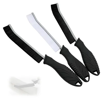 Fugenbürste 3er Set, hart, schwarz, 25 cm, für Fliesen, Küche, Bad