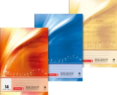 Image de BRUNNEN 1046340 1 cahier de musique, A4, 8 feuilles, linéature 14, assorti